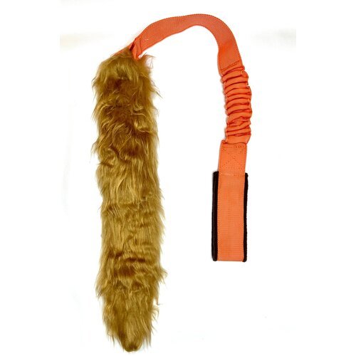 Игрушка для собак ухватка-перетяжка 'Меховой хвост' 95 см, цвет оранжевый