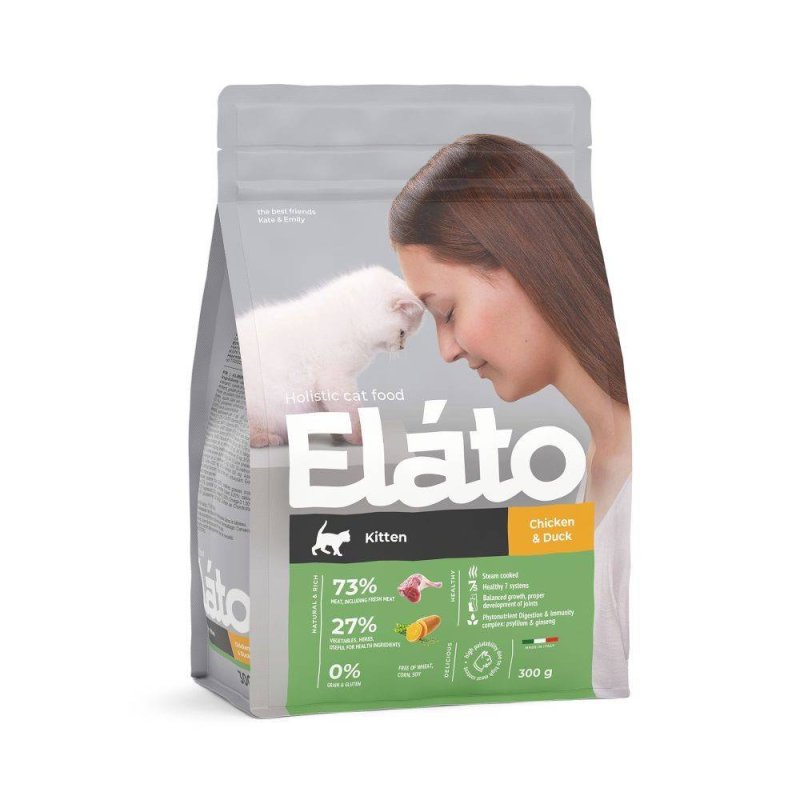 Корм для котят Elato Holistic курица с уткой сух. 300г