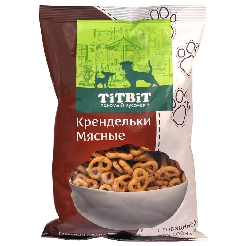 Лакомство для собак TITBIT Крендельки мясные с говядиной печенье 500г