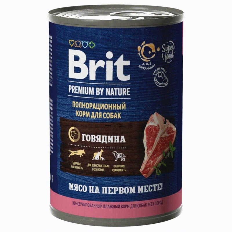 Brit Brit консервы  с говядиной для взрослых собак всех пород (410 г)