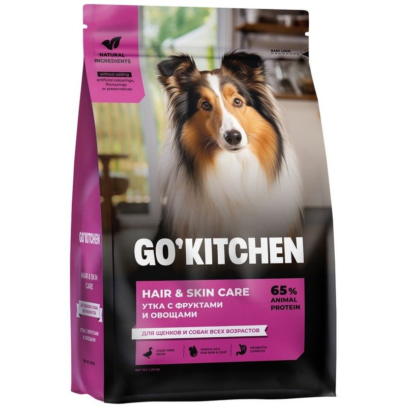 Go Kitchen сухой корм для щенков и собак всех возрастов, с уткой - 1,59 кг