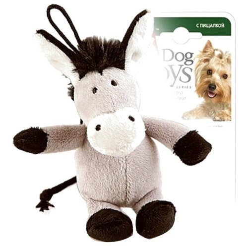 Игрушка для собак GiGwi Dog Toys Ослик (75104), серый/коричневый, 1шт.