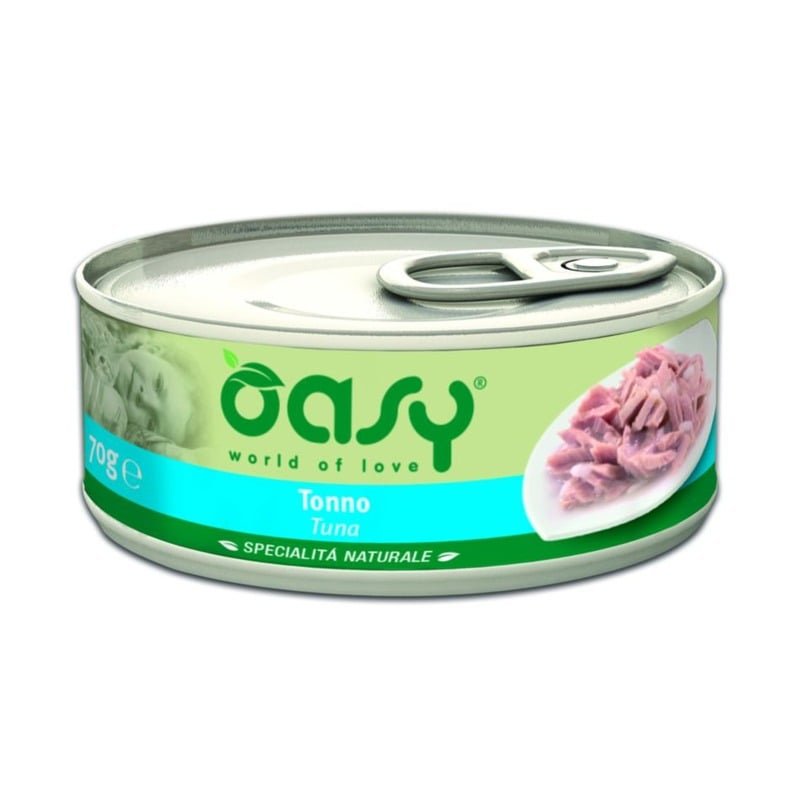 Oasy Wet Cat Specialita Naturali Tuna влажный корм для взрослых кошек, дополнительное питание с тунцом, в консервах - 70 г