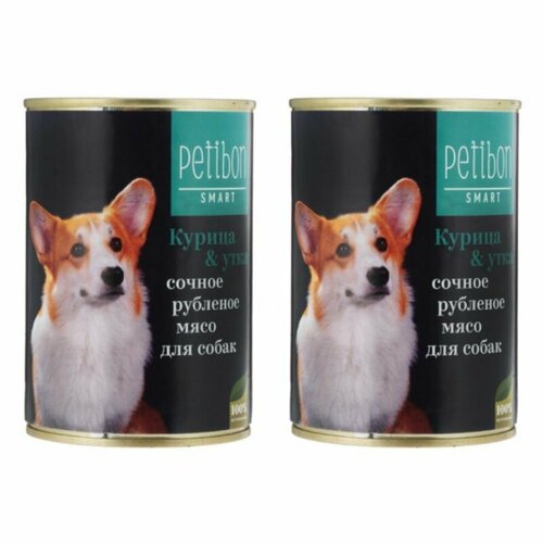 Petibon Smart Консервы для собак, сочное рубленое мясо, с курицей и уткой, 240 г, 2 шт