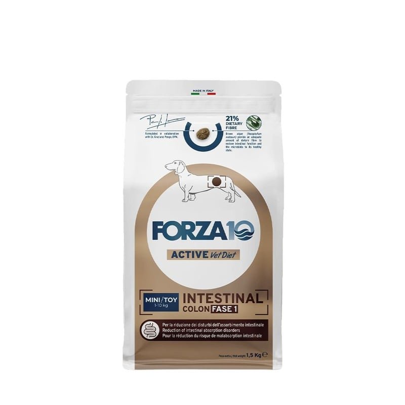 Forza10 Active VetDiet Intestinal Colone Fase1 Mini/Toy сухой корм для собак мелких пород, с рыбой - 1,5 кг