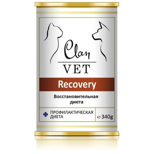 Корм Clan Vet Recovery (консерв.) для кошек и собак, восстановительная диета, 340 г x 12 шт