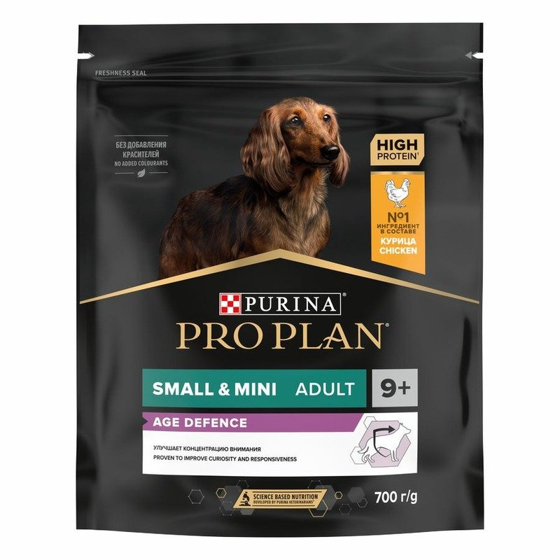PRO PLAN Pro Plan Optiage сухой корм для собак мелких и миниатюрных пород старше 9 лет, с высоким содержанием курицы - 700 г