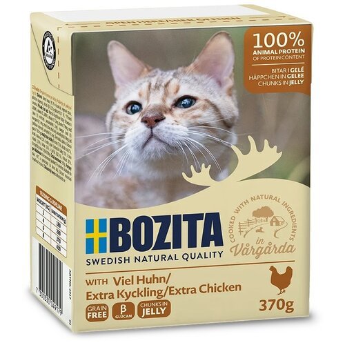 Влажный корм для кошек Bozita с рубленой курицей 370 г (кусочки в желе)