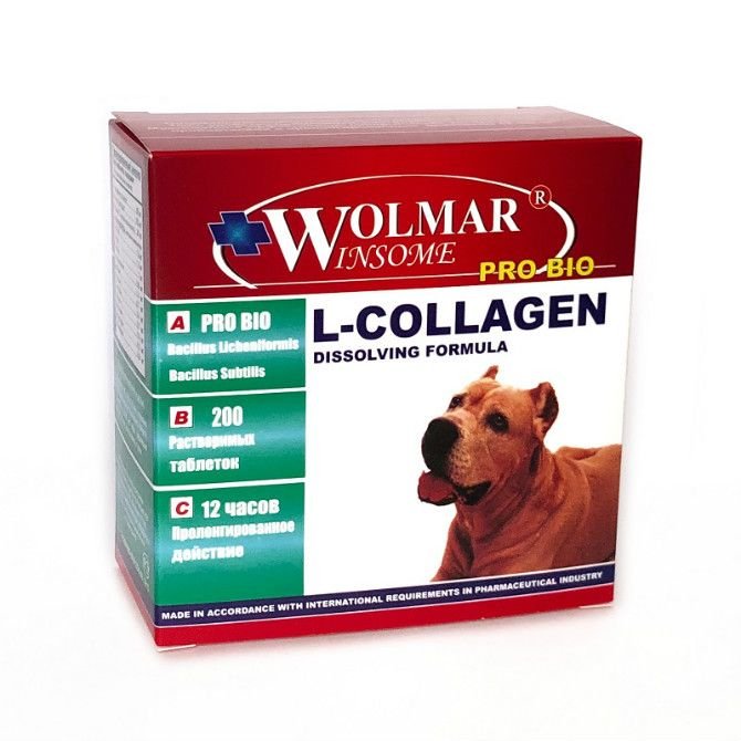 Синергический комплекс для собак WOLMAR Winsome Pro Bio L-Collagen 200таб