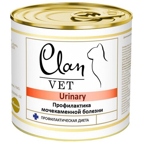 Clan Vet Urinary влажный диетический корм для взрослых кошек для профилактики МКБ, в консервах - 240 г х 12 шт