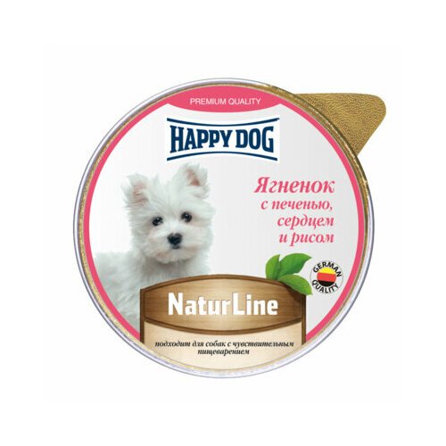 Happy dog Паштет для собак Ягненок с печенью сердцем и рисом 0,125 кг 51210 (13 шт)