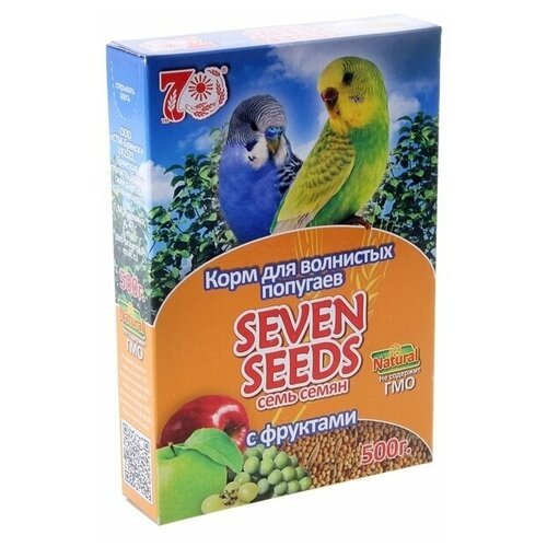 Корм для волнистых попугаев, с фруктами, 500 г