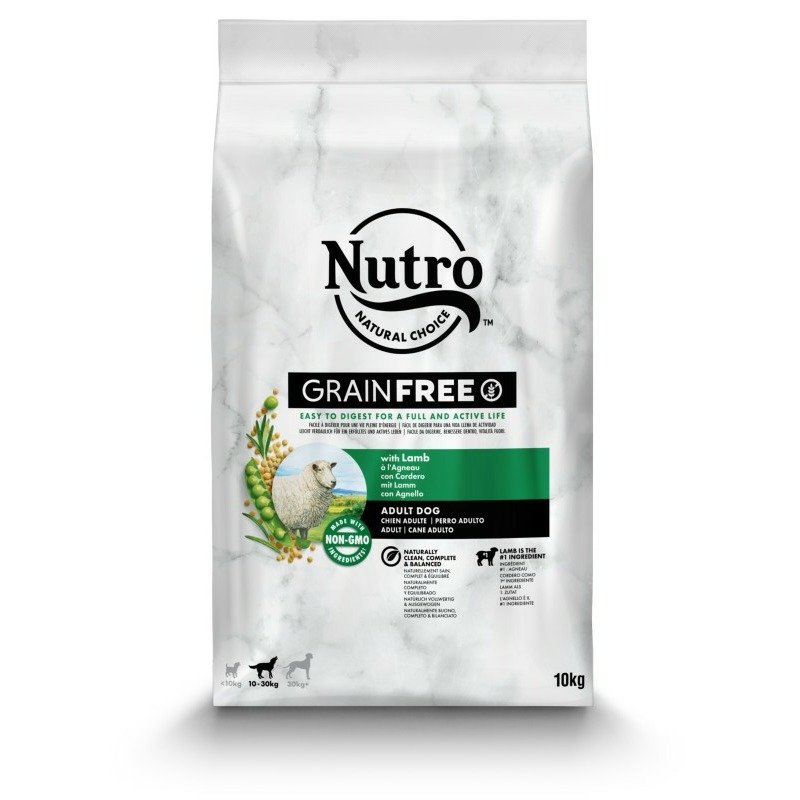 Nutro полнорационный сухой корм для собак средних пород, беззерновой, с ягненком и экстрактом розмарина