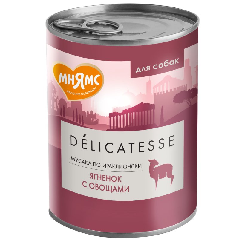 Мнямс Мнямс консервы 'Мусака по-ираклионски' для собак всех пород из ягненка с овощами (400 г)