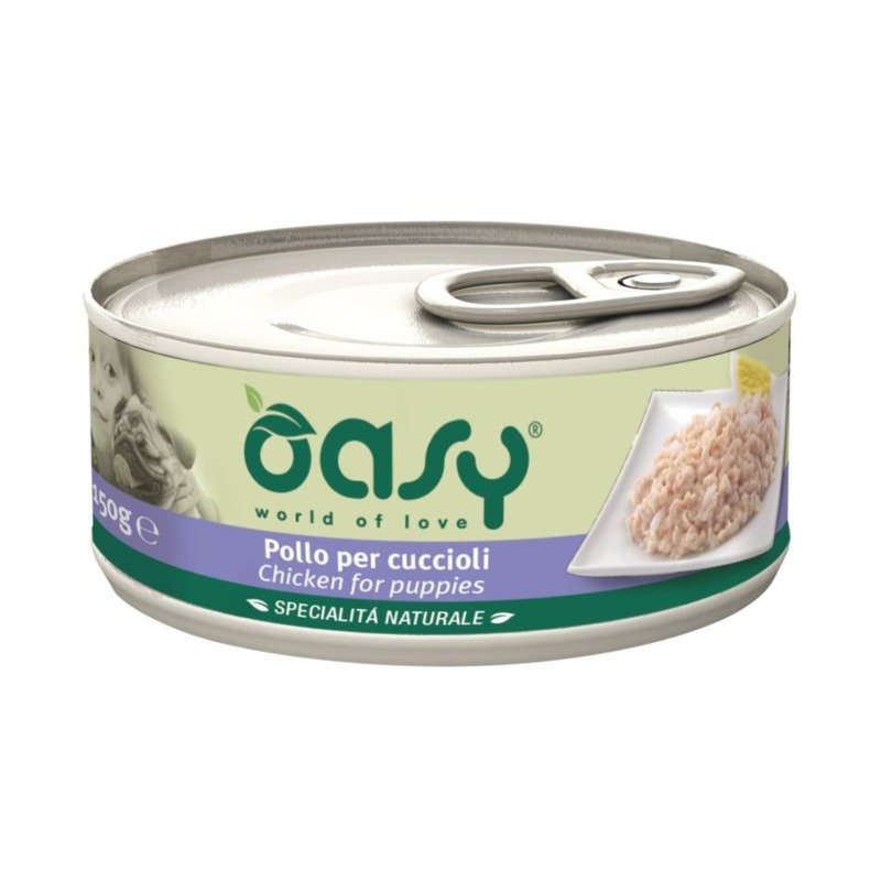 Oasy Wet Dog Specialita Naturali Puppy Chicken влажный корм для щенков, дополнительное питание с курицей, в консервах - 150 г