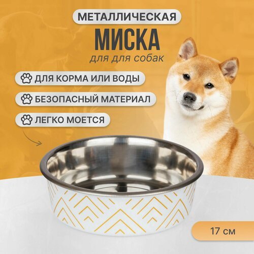 Миска для собак Petmax металлическая с тяжелым прорезиненным дном