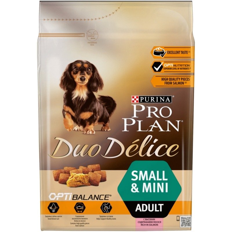 Pro Plan Duo Delice сухой корм для собак мелких и миниатюрных пород, с высоким содержанием лосося