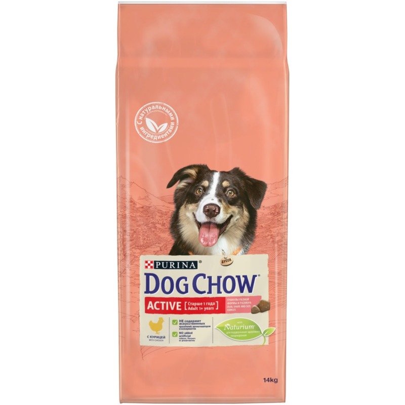 DOG CHOW Сухой корм Dog Chow для взрослых активных собак, с курицей