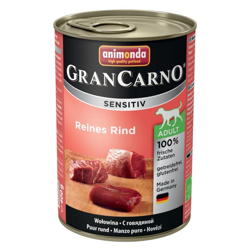 Animonda Animonda Gran Carno Sensitiv влажный корм для собак с чувствительным пищеварением, фарш из говядины, в консервах - 400 г