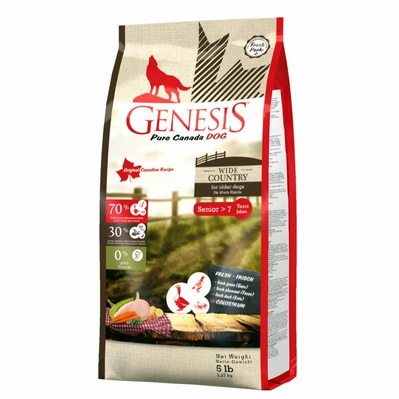 Genesis Pure Canada Wide Country Senior для пожилых собак всех пород с мясом гуся, фазана, утки и курицы - 2,27 кг