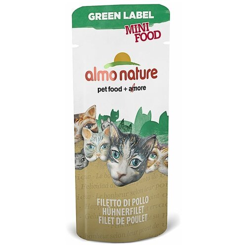 Almo Nature Лакомство для кошек 'Куриное филе', 99% мяса (Green Label Mini Food Chicken Fillet) 0,003 кг
