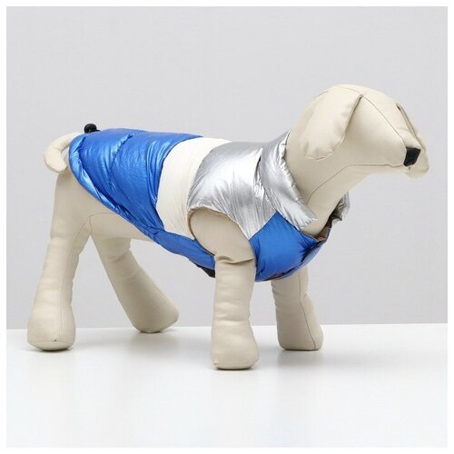 Куртка для собак Sima-land с утяжкой размер 10, серебряно-синяя (7980735)