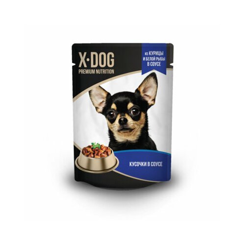 X-DOG Консервы для собак X-DOG курица и белая рыба в соусе 4607166428127 0,085 кг 44934 (2 шт)