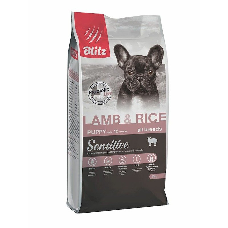 Blitz Сухой корм Blitz Puppy Lamb & Rice для щенков с ягненком и рисом