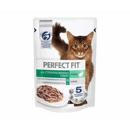Влажный корм Perfect Fit для стерилизованных кошек кролик в соусе 75г
