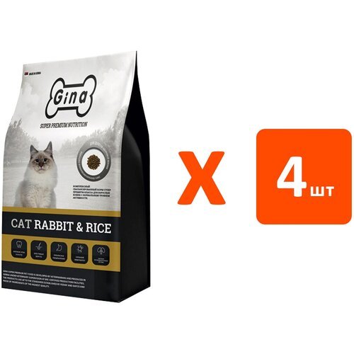 GINA CAT RABBIT & RICE для взрослых кошек с кроликом и рисом (3 кг х 4 шт)