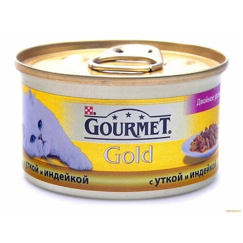 Консервы GOURMET-GOLD для кошки 85г, утка, индейка (Упаковка 24шт)