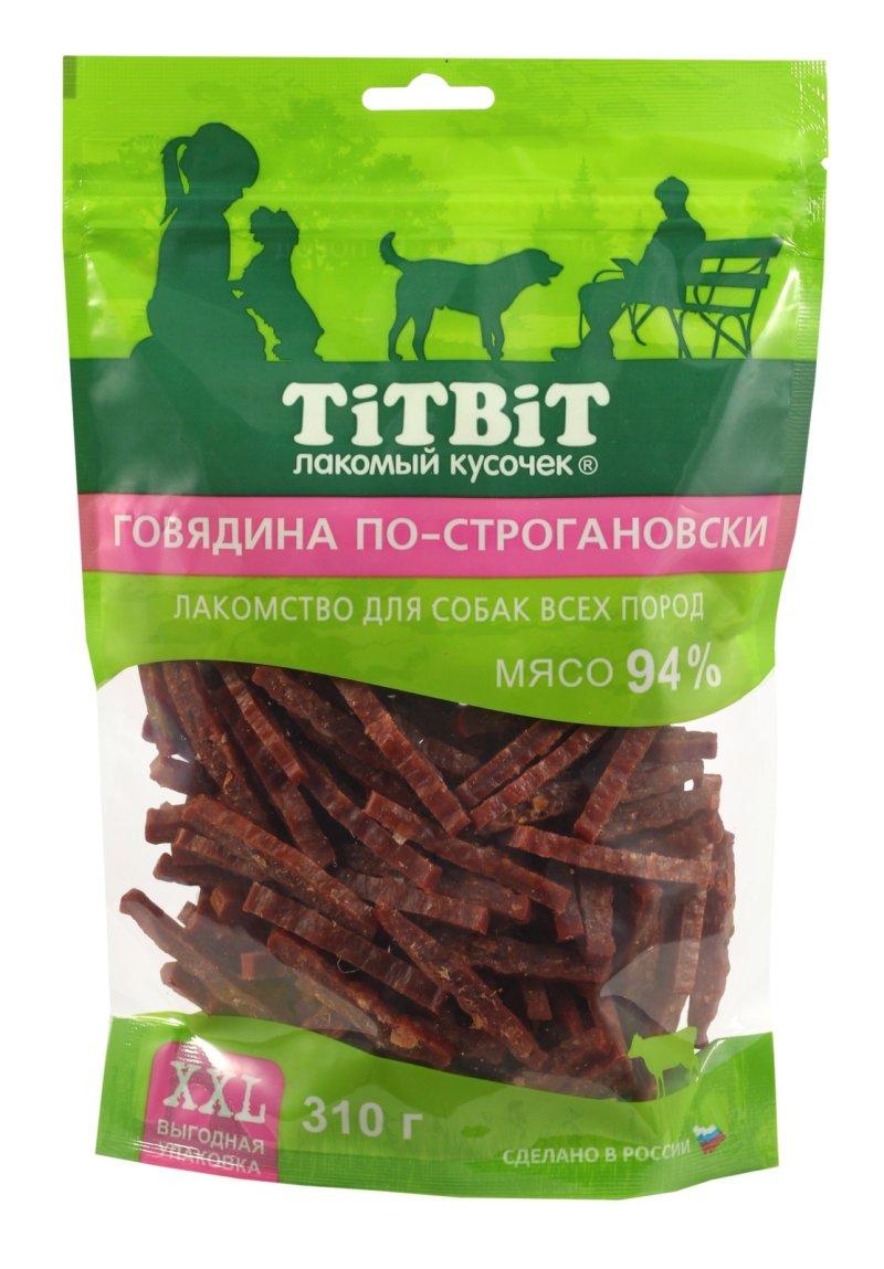 TiTBiT TiTBiT выгодная упаковка XXL Говядина по-строгановски для собак всех пород (310 г)