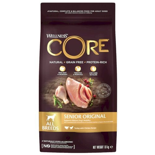 Wellness Core корм для пожилых собак всех пород, индейка и курица 1,8 кг (2 шт)