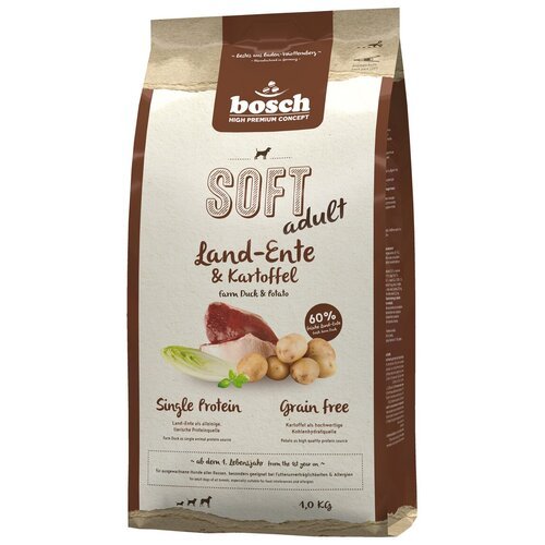 Полувлажный корм с уткой и картофелем для собак, Bosch Soft, 1 кг