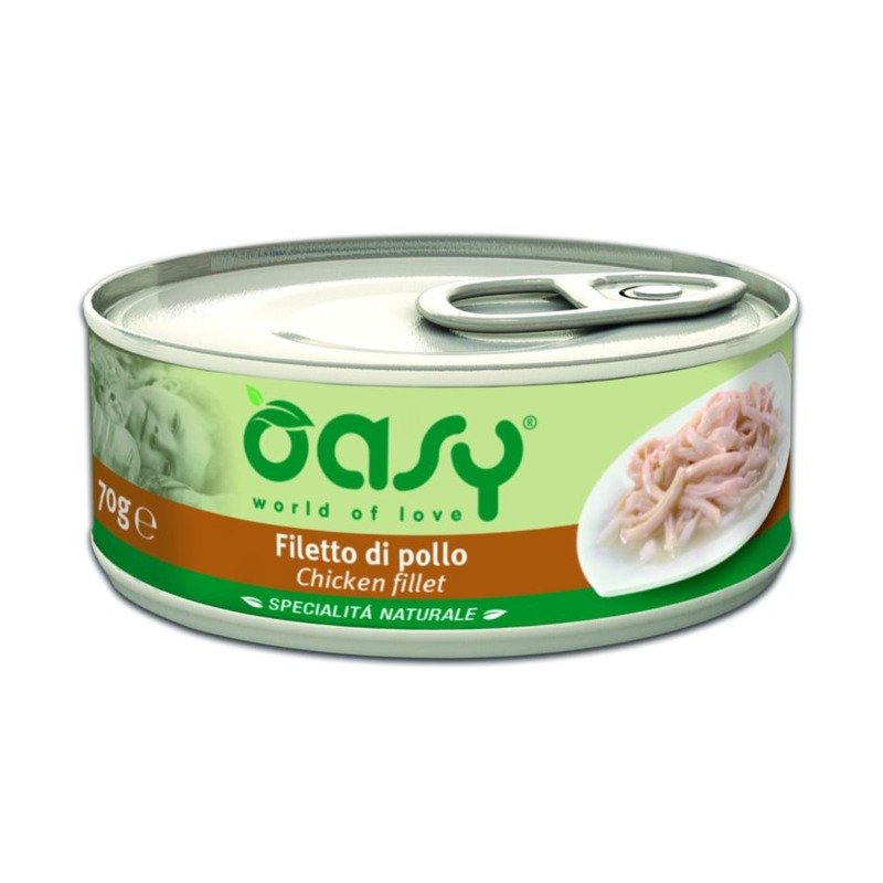 Oasy Wet Cat Specialita Naturali Chicken влажный корм для взрослых кошек дополнительное питание с курицей, в консервах - 70 г