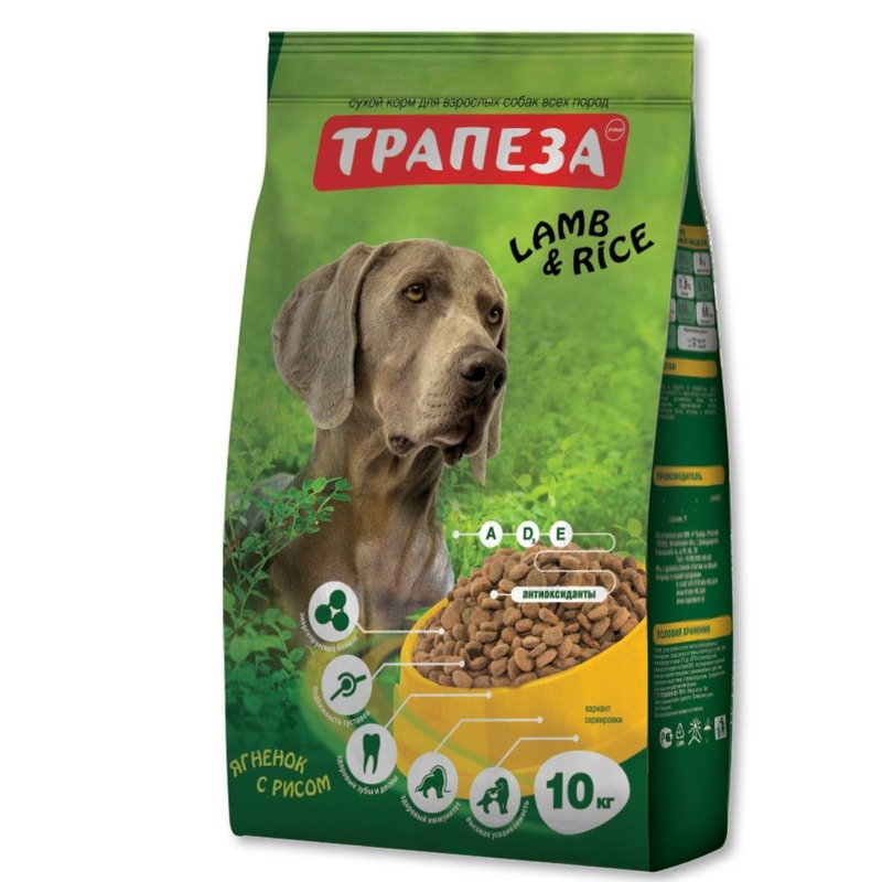 ТРАПЕЗА Трапеза сухой корм для собак с ягненком и рисом - 10 кг
