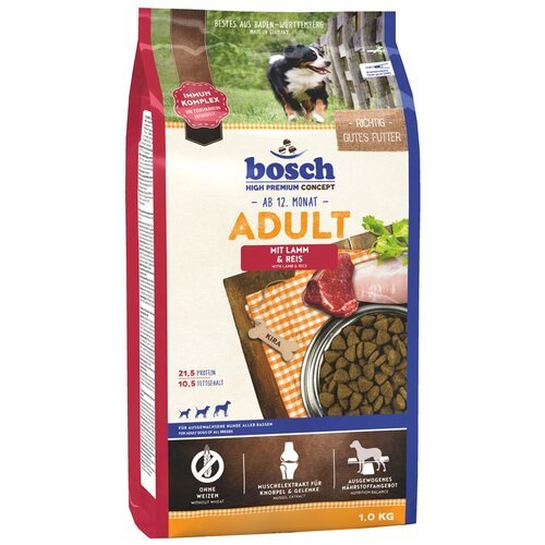 Сухой корм для собак Bosch Adult, со средним уровнем активности, ягненок, с рисом 1 уп. х 1 шт. х 1 кг