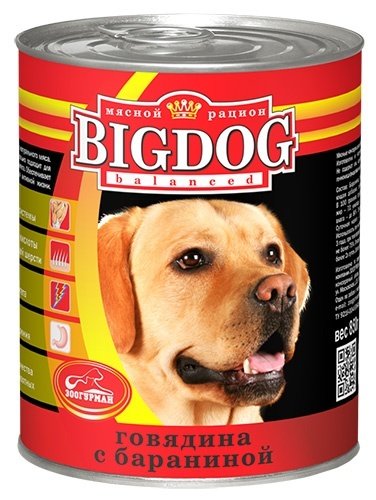 Зоогурман Зоогурман консервы для собак 'BIG DOG' говядина с бараниной (850 г)