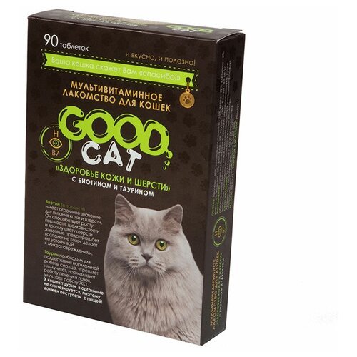 Кормовая добавка GOOD Cat Здоровье кожи и шерсти с биотином и таурином , 90 таб.