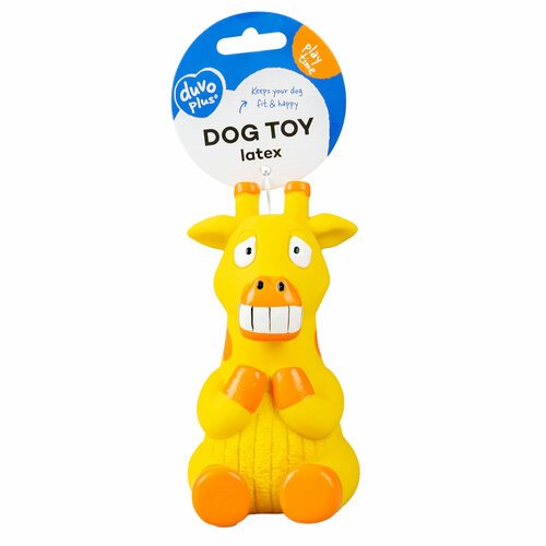 Игрушка для собак латексная DUVO+ 'Жираф', оранжевая, 7.5x8x15см (Бельгия)