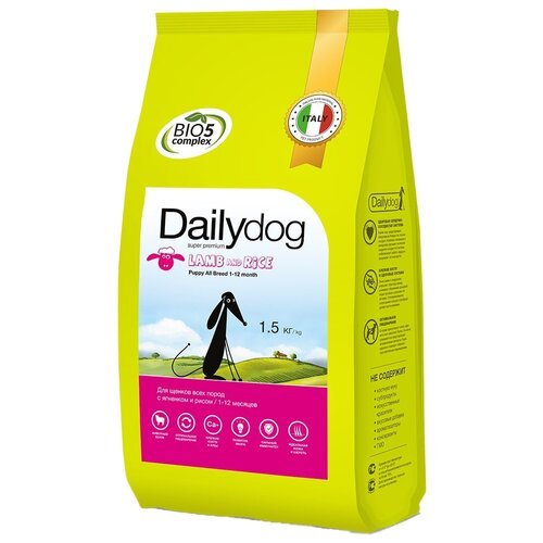 Сухой корм для щенков DailyDog ягненок, с рисом 1 уп. х 1 шт. х 1.5 кг