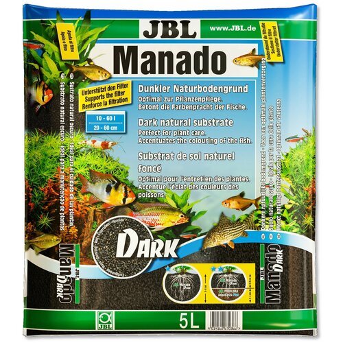 Субстрат питательный JBL Manado DARK, стимулирующий рост растений, темный, 5л