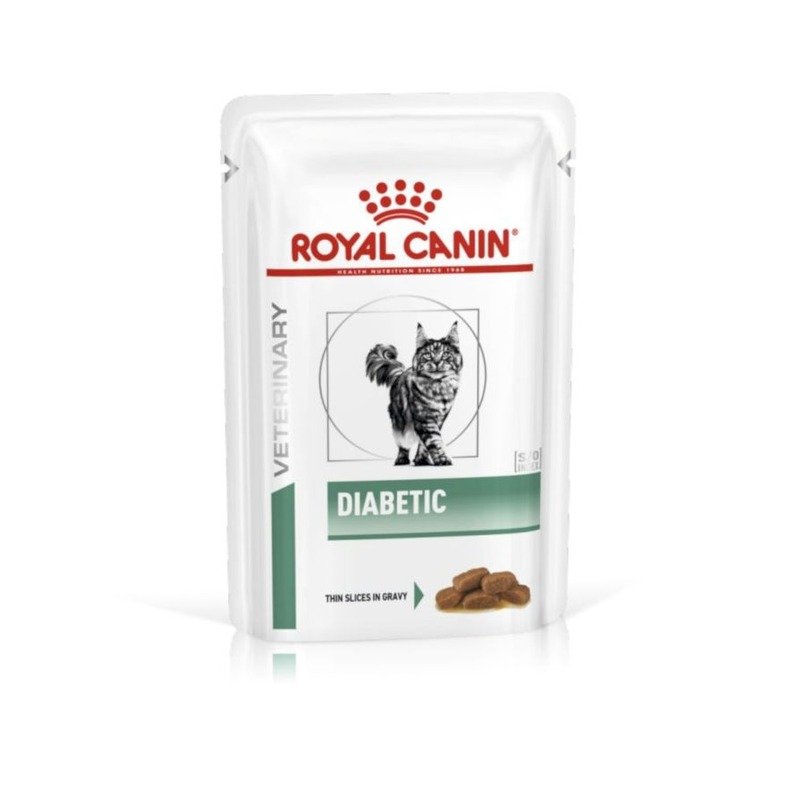 Royal Canin Diabetic полнорационный влажный корм для взрослых кошек при сахарном диабете, диетический, кусочки в соусе, в паучах - 85 г