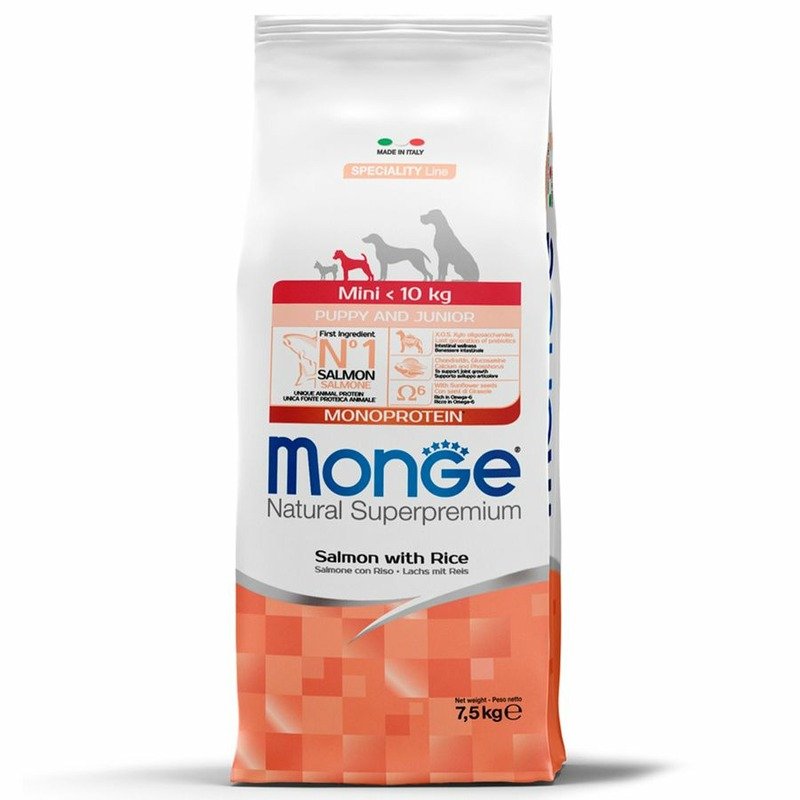 Monge Monge Dog Speciality Line Monoprotein сухой корм для щенков мелких пород, из лосося с рисом