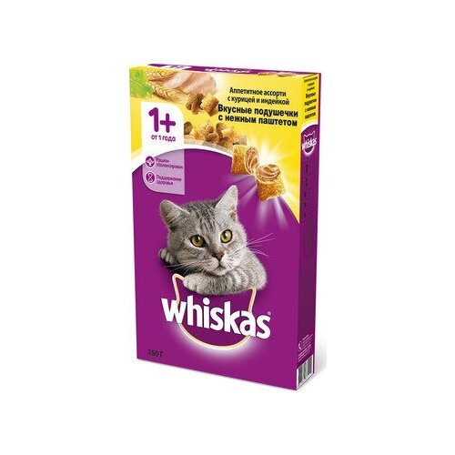 Корм для кошек Whiskas Вкусные подушечки с паштетом, 350 г