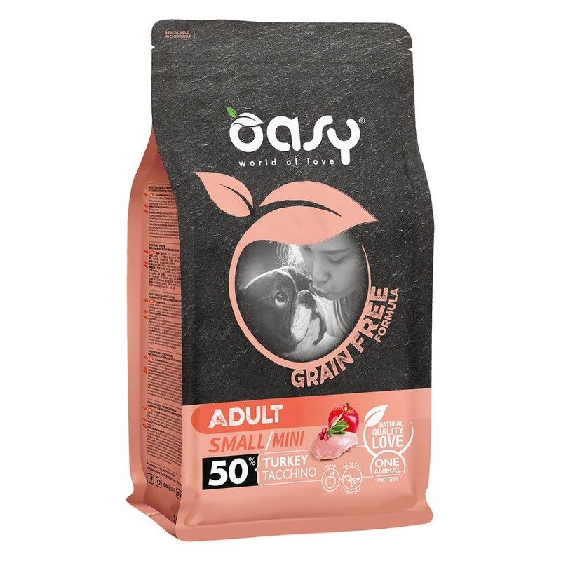 Oasy Dry Dog Grain Free Adult Small сухой корм для взрослых собак мелких и миниатюрных пород беззерновой с индейкой