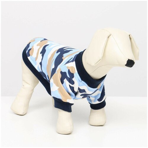 Толстовка для собак/Одежда для собак/Комбинезон для собак, размер XS (ДС 20, ОШ 20, ОГ 30 см), синяя