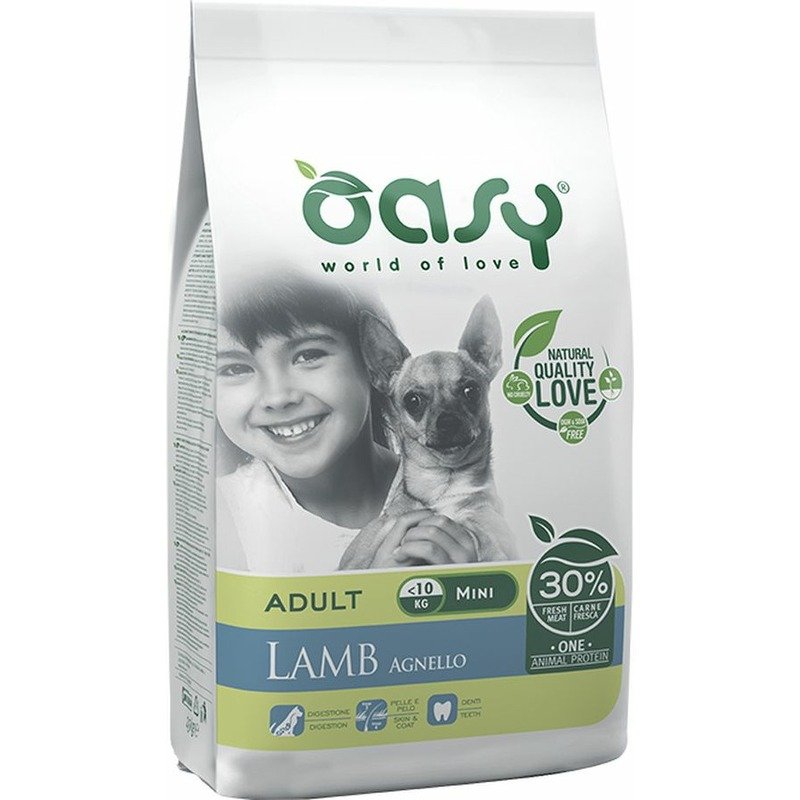 Oasy Dry Dog OAP Adult Small Монопротеин сухой корм для взрослых собак мелких пород с ягненком