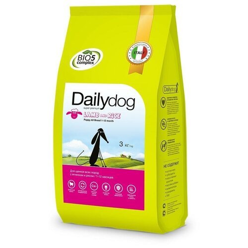 Dailydog PUPPY ALL BREED Lamb and Rice 3кг - корм для щенков для всех пород с ягненком и рисом 3кг, 329ДД3 (2 шт)
