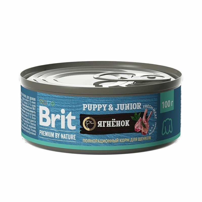 Brit Brit Premium by Nature Puppy & Junior влажный корм для щенков с ягненком - 100 г